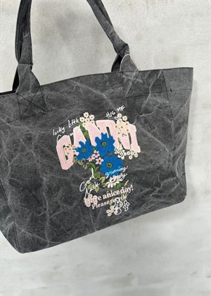Medium trapeze easy shopper flower print Phantom C2080038 Ganni 
